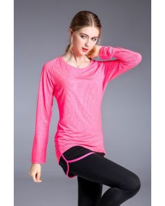 Women's long sleeves Milk silk nylon spandex - Pink 3608L