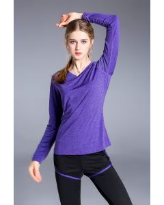 Women's long sleeves Chinlon - Purple JG3606L