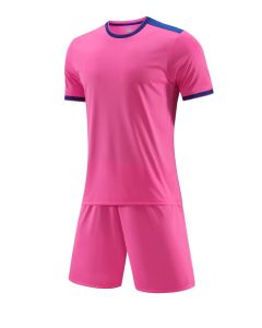 Milk Silk Fabric Football Training Suit - JG6327 Rose Red