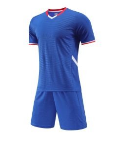 Semi-gloss lattice Football Training Suit - Colorful Blue JG6320