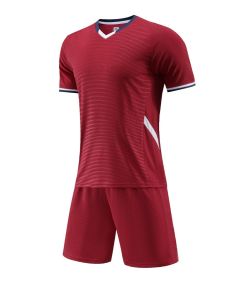 Semi-gloss lattice Football Training Suit - Purplish Red JG6320