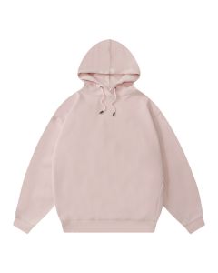 Off shoulder solid Hoodie - Skin powder M02