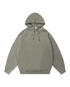 Off shoulder solid Hoodie - Gray M02